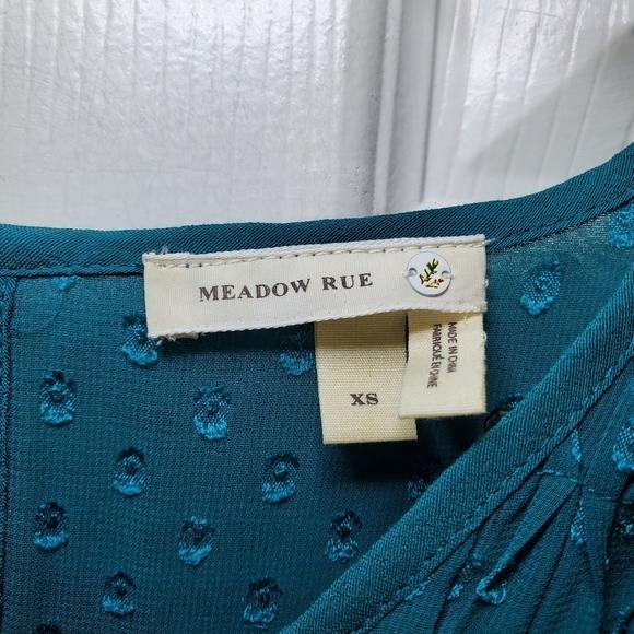 ANTHROPOLOGIE | Meadow Rue Vivie Blouse Teal Boho - Picture 7 of 9